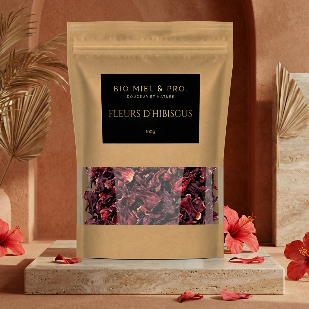 Fleurs d'hibiscus séchées (bissap / karkadé) – 100 g
