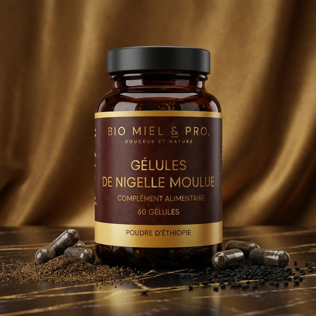 Gélules de graines de nigelle d'Éthiopie moulues – 60 gélules