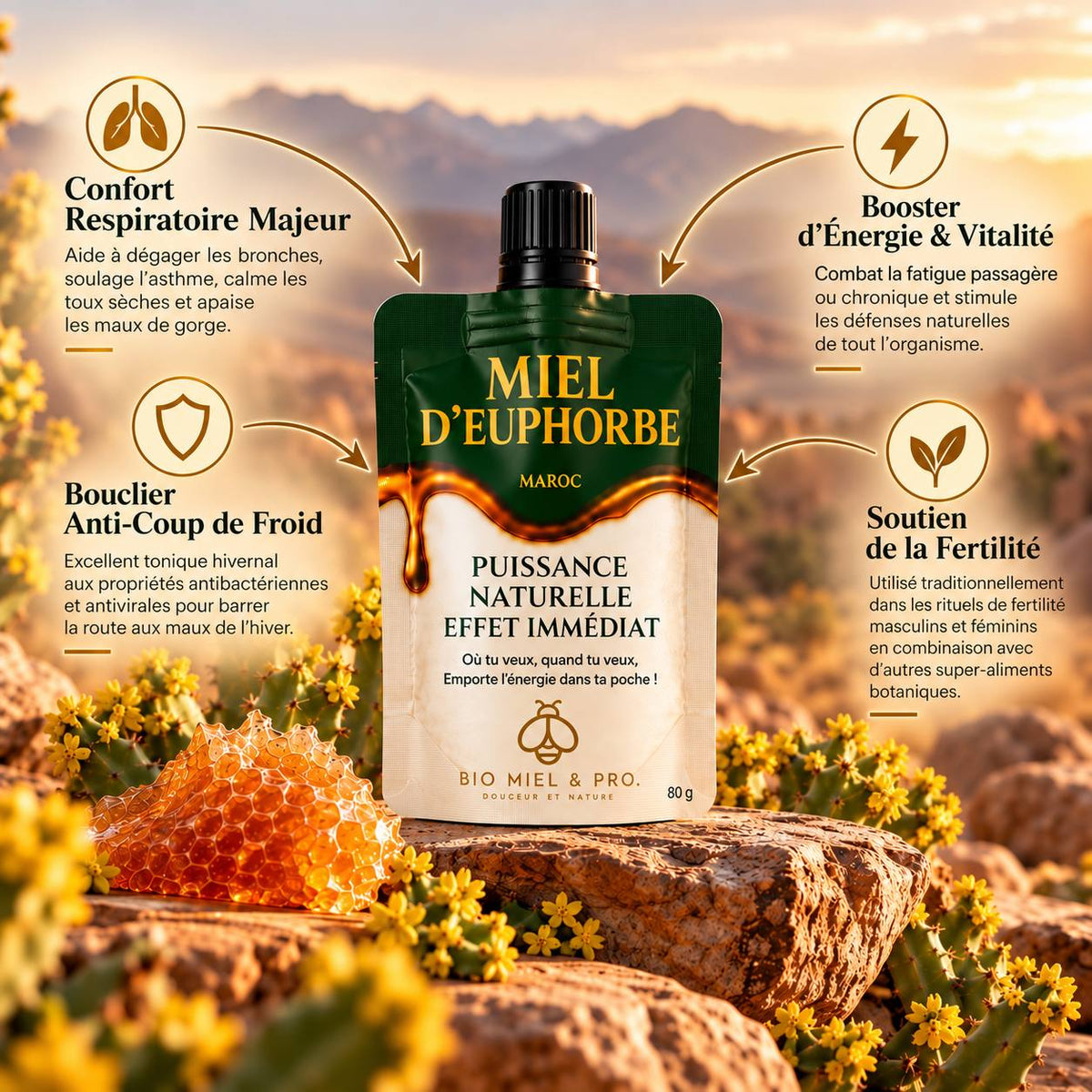 Miel d'euphorbe du Maroc – Format nomade 80 g