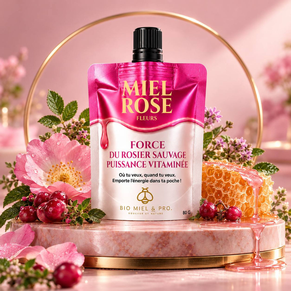 Miel rose de Sibérie – format nomade 80 g