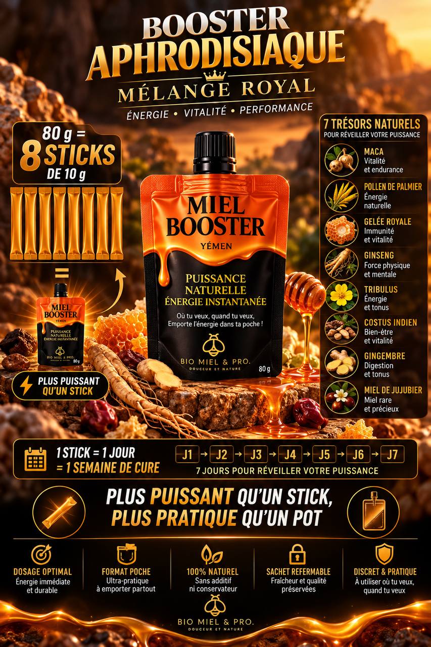 Miel Booster – Mélange royal format nomade 80 g