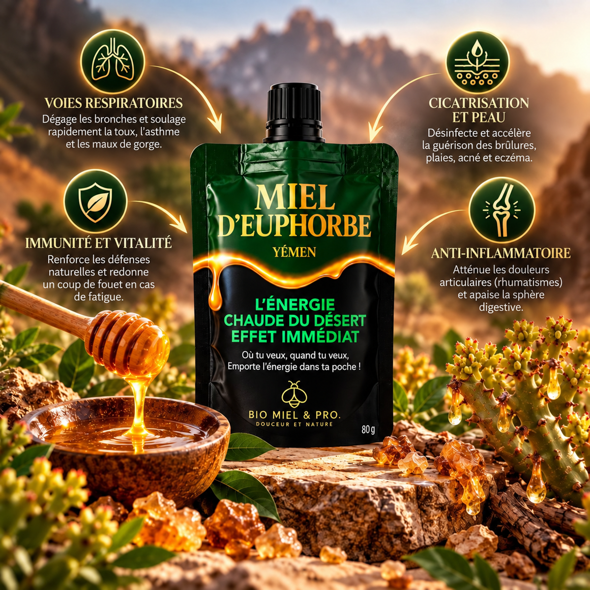 Miel d'euphorbe du Yémen – Format nomade 80 g